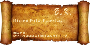 Bienenfeld Kapolcs névjegykártya